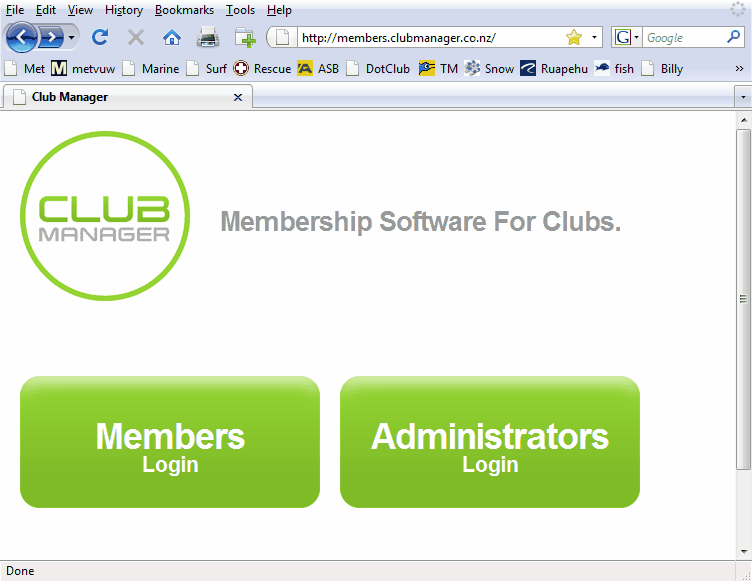 login web page
